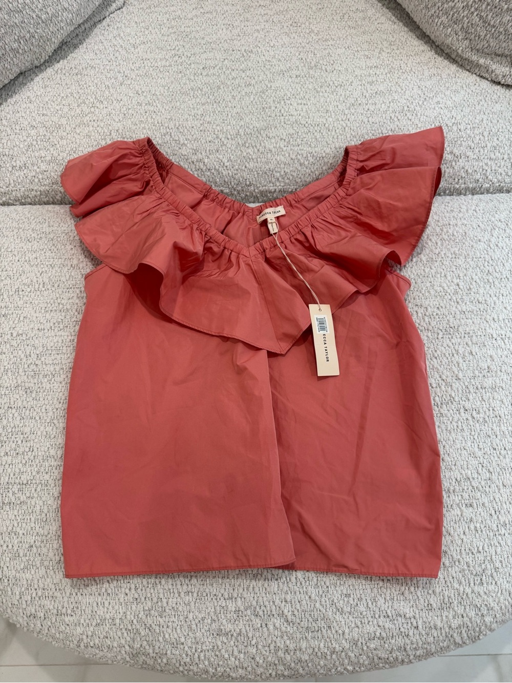 NWT Rebecca Taylor $275 Coral Riffle Blouse Top